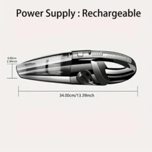 BALASHOV 具有超强吸力的便携式手持式吸尘器，适用于家庭和汽车的便携式手持式吸尘器，可充电，带有 4 个接口和 1 个延长软管 - 黑色 - 查看 9