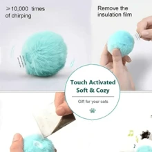 Juguete de peluche interactivo con pelota para gatos - Juguete de entrenamiento divertido con sonido chirriante para mascotas