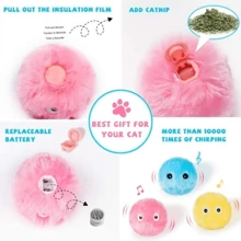 Juguete de peluche interactivo con pelota para gatos - Juguete de entrenamiento divertido con sonido chirriante para mascotas