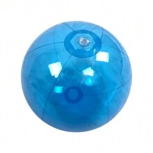 1PC Bóng bãi biển bơm hơi trong suốt màu xanh lam, Sân ngoài trời bằng PVC, Bóng trang trí tiệc ngày lễ, Bãi biển, Bóng đồ chơi tiệc hồ bơi - Màu xanh lam - Xem 2