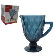 BLUE DIAMOND DECORATED GLASS JAR 1 LITER - 水鴨藍 - 查看 3