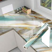 Waterproof Paper For Kitchen, Cabinet, Bathroom, Toilet, Shower Room, Wall, Tile Renewal Decoration, Moisture-Proof, Wipe-Clean, Marble Texture Wallpaper - Multicolor - View 20