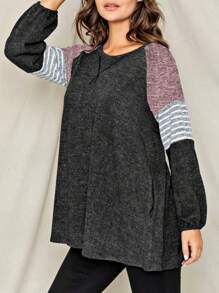 Boho Retro Light Blue Blue Red Teal Plaid Aline Stitch  Checker Stripe Floral Aline Swing  Tunic Dress - Than - Xem 3