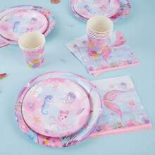 24 chiếc khăn ăn bằng giấy hình nàng tiên cá, đĩa tiệc màu hồng, đồ dùng dùng một lần cho tiệc, đĩa tráng miệng, cho bé gái dưới biển, bộ đồ ăn tối cho tiệc sinh nhật, đồ trang trí tiệc, 24 khách - Nhiều màu - Xem 6