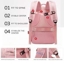 Travel Backpack For Airplane Cabin 45x36x20 For Vueling, Ryanair | Waterproof And Spacious Hand Luggage With Shoe Compartment | Multifunctional Anti-Theft Backpack For Travel And Business Trips(2210-001) - 淡紫色 - 查看 7