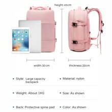 Travel Backpack For Airplane Cabin 45x36x20 For Vueling, Ryanair | Waterproof And Spacious Hand Luggage With Shoe Compartment | Multifunctional Anti-Theft Backpack For Travel And Business Trips(2210-001) - 淡紫色 - 查看 4