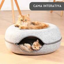 Cama Túnel Gato Interativa Donut Pet Brinquedo Felino Casa