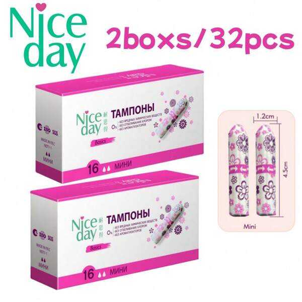 Niceday 2boxs/32pcs Menstrual Hygiene Products Premium Waterproof Protection Tampons Regular Absorbent