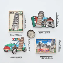 1 pieza Imán para frigorífico del Coliseo Romano, imán para frigorífico de la Torre Inclinada de Pisa, imán para frigorífico de un monumento emblemático de Roma, imán para frigorífico con estilo italiano, imanes decorativos y coloridos para el refrigerador, mejor decoración de cocina