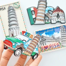 1 pieza Imán para frigorífico del Coliseo Romano, imán para frigorífico de la Torre Inclinada de Pisa, imán para frigorífico de un monumento emblemático de Roma, imán para frigorífico con estilo italiano, imanes decorativos y coloridos para el refrigerador, mejor decoración de cocina