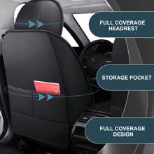 Car Seat Covers Full Set Waterproof Comfortable Car Seat Protectors Luxury PU Leather Car Seat Cushion Padded Front Rear Seats Covers Airbag Compatible Easy To Install Clean Universal Fit For Most Cars Sedans SUVs Hatchbacks (Black And Grey) - 黑色和灰色 - 查看 3