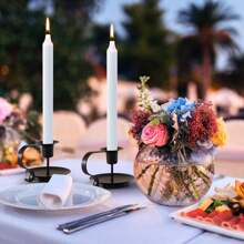 Kerzenhalter, Kerzenständer für Tischkerzen, 2er Pack Kerzenhalter, schwarze Kerzenständer - Verschiedenfarbig - Übersicht 8