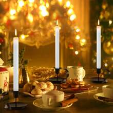 Kerzenhalter, Kerzenständer für Tischkerzen, 2er Pack Kerzenhalter, schwarze Kerzenständer - Verschiedenfarbig - Übersicht 7