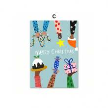 墙壁艺术帆布画圣诞快乐树礼物圣诞猫北欧海报和印刷品墙壁画适用于客厅家居装饰 - 彩色 - 查看 17