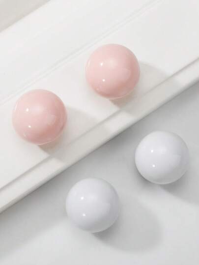 2pcs Ceramic Round Ball Cabinet Handles, Drawer Knobs For Furniture, Cabinets, Chests