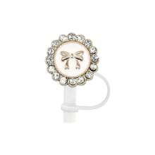 1 st. 40oz 30 oz acryl rietje dop, imitatie parel stof dop, glanzende imitatie parel bont afdekking, cartoon siliconen stof afdekking, beker accessoires, vakantie cadeau, verjaardagscadeau