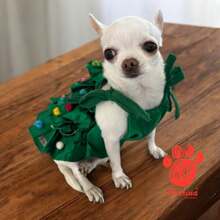 ÁRBOL DE NAVIDAD PERRINA PARA MASCOTA PERRO O GATO DISFRAZ - Verde - Ver 6