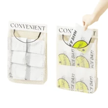 Wall-Mounted Grocery Bag Organizer - 6-In-1 Space-Saving Storage Rack For Kitchen/Laundry/Bathroom, Reusable Plastic Bag Dispenser With Net Design, Clutter Storage For Trash Bags/Socks/Toys/Clothes, Ideal Home Organization Solution