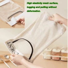 Wall-Mounted Grocery Bag Organizer - 6-In-1 Space-Saving Storage Rack For Kitchen/Laundry/Bathroom, Reusable Plastic Bag Dispenser With Net Design, Clutter Storage For Trash Bags/Socks/Toys/Clothes, Ideal Home Organization Solution