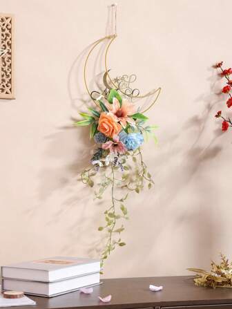 1pc Simulation Rose Moon Star Pendant Home Door Wall Festive Party Decoration