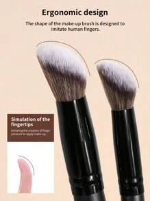 MAANGE 5/6件套专业化妆刷套装，带纸盒，包含散粉刷、腮红刷、粉底刷、修容刷、鼻刷，柔软刷毛，适用于粉状和液状化妆品，便携易用，是旅行的理想之选，也是送给女性和女孩的绝佳礼物。化妆刷套装，全套化妆刷，化妆礼盒，赠品，专业化妆刷，全套化妆刷套装 - 黑色 - 查看 9