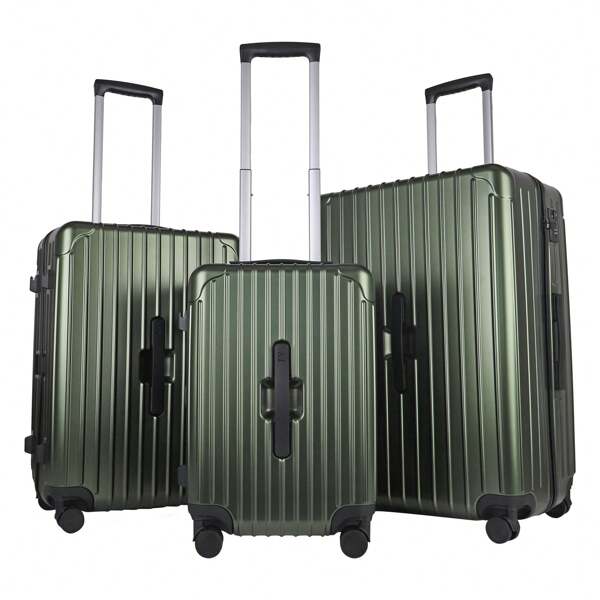 JLY Premium Lightweight 3-Piece Luggage Set - Small Cabin, Medium & Large Check-In, Durable PC+ABS Hard Shell, Built-In Cupholder, Wet/Dry Separation, And TSA Lock Suitcase Travel Suitcase Suitcases Suit Case Travel Luggage Waterproof Suitcase Set
