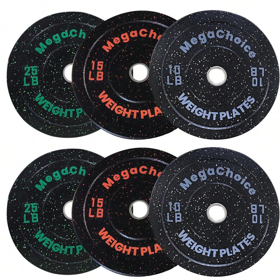 100 Lb Weight Plates Set,2 Inch Rubber Weight Plates (2*10lb,2*15lb,2x 25 Lb) Barbell Weight Plates For Weight Lifting Strength Taining Home Gym,100 Pound Change Plates - Black - View 1