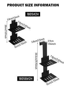 1 件双层肥皂架，壁挂式肥皂盒托盘带排水功能，无需钻孔淋浴肥皂架，淋浴门上方双层肥皂架，易于安装和整理，浴室配件 - 黑色 - 查看 3