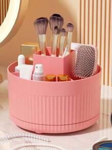 Desktop Swivel Organizer Cosmetic Brush Organizer Tube Cosmetic Shelf Desk Dresser Eyeshadow Brush Storage 5 Slots Can 360° Swivel Desktop Decorative Organizer Desktop Storage Pen Organizer Stationery Supplies Cute Pens Cups Jars For Office School Home Art Supplies