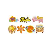 7/9/13/15 件和平与爱之花熨烫补丁，缝制刺绣贴花修补补丁 DIY 工艺品项目适用于服装夹克牛仔裤裤子连衣裙背包帽子装饰礼物