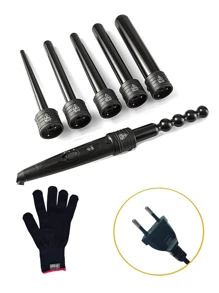 HONGYUPRO 6-In-1 Curling Iron Set, Includes 32mm, 25mm, Pearl 25mm, 19mm, 18-25mm, 9-18mm Interchangeable Barrels. Easy To Operate With LED Indicator And 2 Heat Settings, Comes With 1 Pair Of Protective Gloves, EU Standard. - EU C Type Plug(220-240V) - View 7