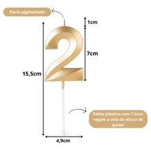 2 Birthday Candles Number Design Gold Various Ages - 29/92年 - 查看 2