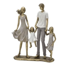 DECORATIVE FAMILY COUPLE AND 2 DAUGHTERS - 金色 - 查看 2