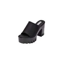 Cape Robbin Echoya Black Slip On Block Heel Open Round Toe Fashion Heeled Sandal - Black - View 1