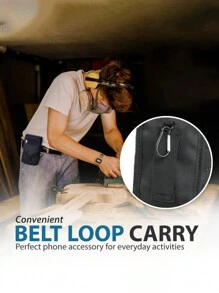 [Populärt val] Herrplånbok med stor kapacitet och smartphone-ficka, taktisk midjebältesväska för telefonen, multifunktionellt telefonfodral - perfekt alla hjärtans dag-present, nylonmaterial, svart, telefonfodral (slumpmässig dragkedja) - Svart - Visa 9