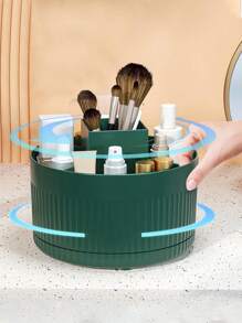 Desktop Swivel Organizer Cosmetic Brush Organizer Tube Cosmetic Shelf Desk Dresser Eyeshadow Brush Storage 5 Slots Can 360° Swivel Desktop Decorative Organizer Desktop Storage Pen Organizer Stationery Supplies Cute Pens Cups Jars For Office School Home Art Supplies