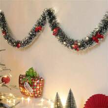 1pc Christmas Butterfly&Pine Garland LED String Lights, Indoor Room Hallway Railing Christmas Tree Party Holiday Birthday Home Decor Lights (Batteries Not Included) Christmas Decoration XMAS Decor Christmas Tree Gift Decor Thanksgiving Wedding Home Decor Home Decor Fall Decor Autumn Decor Birthday Decorations For Gifts Party Supplies Indoor Outdoor Garden Holiday Festival Decor Halloween Decor Wall Decor Halloween Ornaments - Warm Color - View 13