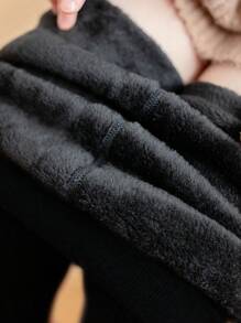 2 piezas Mallas cálidas para niñas, Leggings gruesos de unicolor, Pantalones clásicos casuales versátiles, suaves y cómodos, Adecuados para uso diario en otoño/invierno o como regalo de vacaciones