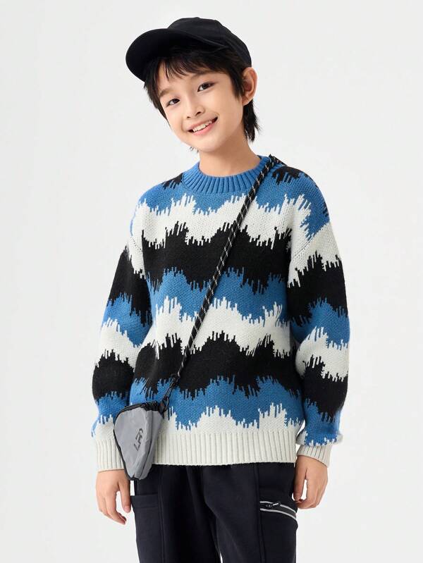 Balabala Boys' Knit Sweater, Pullover Style, New Fashionable Look, Autumn/Winter 2024
