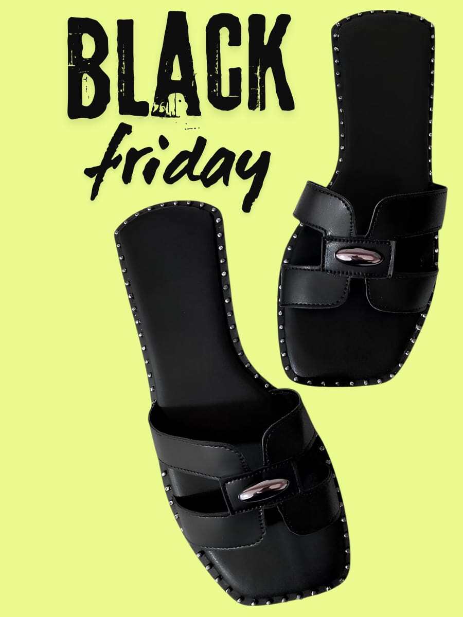 Women's Flat Sandals Flat H Flip Flops Everyday Casual Instant Shipping! - màu đen - Xem 1