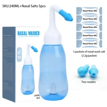 Nose Irrigation System-240ml 8oz Nose Wash Bottle Sinus Rinse With Nose Wash Salt Packets