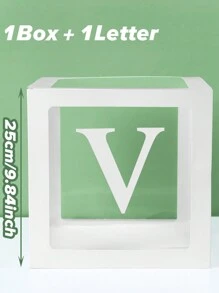 1pc 25cm White Letter Transparent Box (Box And Letter), Birthday Decoration, Wedding Decoration, Wedding Anniversary Decoration, Baby Shower Decoration, Christmas Decoration, 2025 New Year Party Room Decoration, Tabletop Decor, Initial Transparent Balloon Box Surprise Gift Box, Party Favor, Spell Name Letter Decoration Party - Letter Transparent Box - View 10