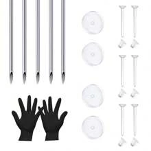 2-31pcs Body Septum Piercing Kit 14G 16G 18G 20G 22G Tools For Nose Tongue Lip Ear Eyebrow Belly Button Cartilage Tragus Industrial Barbell Helix Daith Piercing Jewelry Clamps