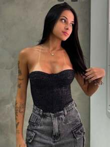 Corset Nathalia - 黑色 - 查看 1