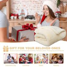 Cuddly Blanket Fluffy Plush Blanket Sofa Blanket Fleece Blanket Flannel Couch Blanket For Bed Sofa Bedroom Office- Thick & Warm Blanket Super Soft For Sofa Throw - Beige - View 12