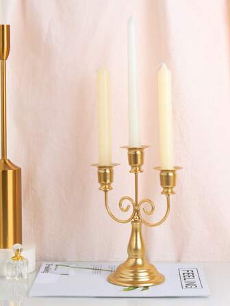 1PC Vintage Nordic Metal Candlestick Centerpiece,Elegant Iron Candle Holder For Tabletop Decoration - Suitable For Wedding, Home, Bedroom, Kitchen, And Dining Room Decor