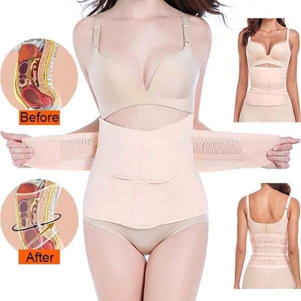 Damen Frauen Postpartum Rückenbandage Rückenstütze Nach der Schwangerschaft Body Shaper Bauchgurt Bauchband Bauch Binder Kaiserschnitt Erholungsgürtel Nach Geburt