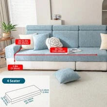 1pc Tea Leaves Jacquard Sofa Cover, All-Season Protective Slipcover, Stretchy & Machine Washable, Fits Single/Loveseat/3-4 Seater/Sectional Sofa Gifts Birthday Graduation