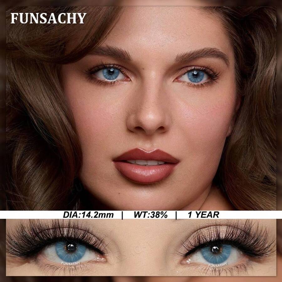 1 paire de lentilles de contact FUNSACHY série ARTHUR, lentilles bleues et vertes pour les yeux