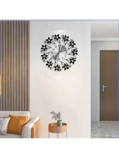 1pc Living Room ation Clock, Moderne Wand Mounted Silent Kitchen, Bedroom, Office Metal Crystal Battery Powered out Battery) 15 Inch Rama ation,Home ,Room Birthday Graduation Klok Bedroom Dormitory Back To School view 5